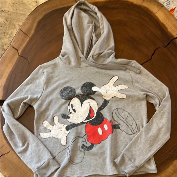 Gray Hoodie with Mickey Mouse Print/ Size small - Picture 1 of 4